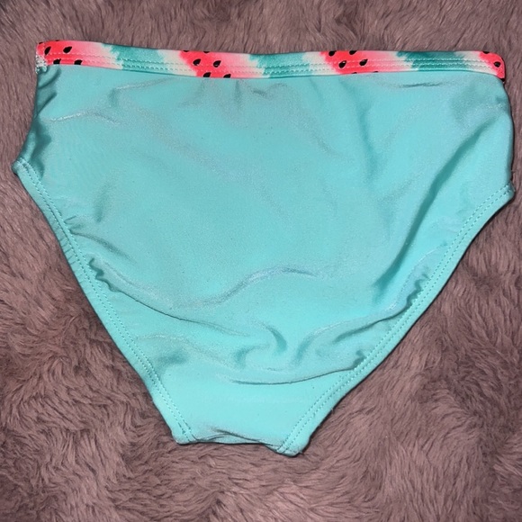 Op light turquoise aqua blue & watermelon pink trim bikini bottoms 5T girls swim - Picture 2 of 4